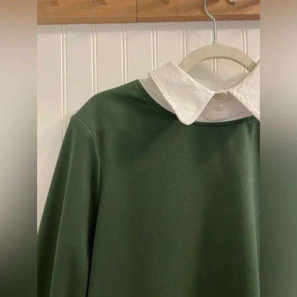 Tuckernuck English Ivy Dakotah Midi Dress Peter Pan Collar Long Sleeve Green XXL - Picture 3 of 13